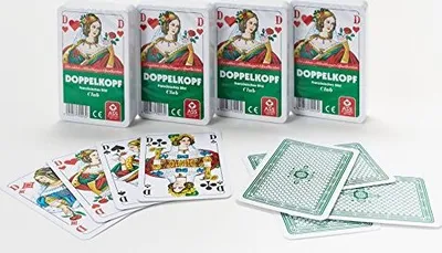 Produktbild von ASS Altenburger Spielkarten 70023 Doppelkopf französisches Bild 4er Pack