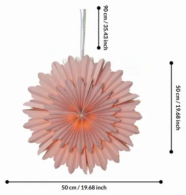 Immagine prodotto di EGLO Stella di Natale per interni, stella decorativa in carta da appendere, decorazione per finestre in rosa, stella dell'avvento 3D, decorazione murale per soggiorno, Ø 50 cm