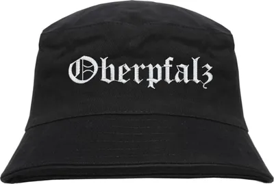 Produktbild von Oberpfalz Fischerhut - Altdeutsch - bestickt -  Bucket Hat Anglerhut Hut Schwarz L/XL