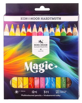 Obrázek produktu pro Koh-i-noor MAGIC 3408/12+1 - trojhranné pastelky TR 11, 100 dřevo - 12+1 ks
