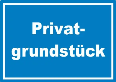 Produktbild von Privatgrundstück Schild weiß-blau A1 (594x841mm)