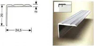 Obrázok produktu pre Winkelprofil silber selbstklebend 900 x 24.5 x 20mm