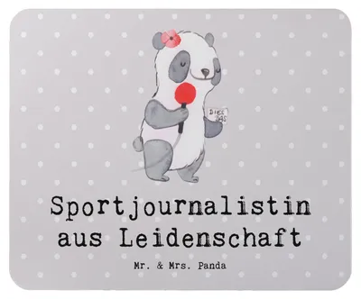 Produktbild von Mr. & Mrs. Panda Mauspad Sportjournalistin Leidenschaft - Grau Pastell - Geschenk, Witzig, Spruch, Mousepad, Mouse Pad, mousematte, laptop, Lustig, Ausbildung, Studium