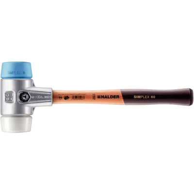 Produktbild von HALDER SIMPLEX Schonhammer Ø 60 mm TPE-soft blau / Superplastik mit Aluminiumgehäuse