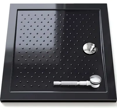 Produktbild von Mai & Mai Antirutsch Duschwanne Duschtasse Lucia in Schwarz inkl. Ablaufgarnitur AL01, Form: Quadratisch, BTH: 70x90x4cm