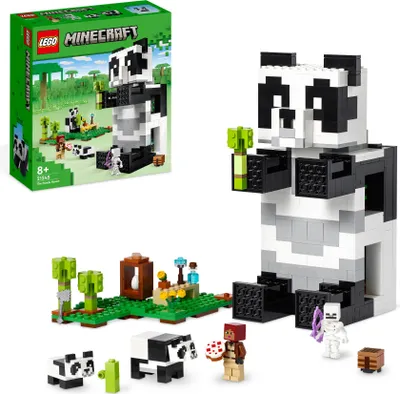 Zdjęcie produktu dla LEGO 21245 Minecraft Rezerwat pandy, Ruchomy Zabawkowy Domek z Figurkami Małych Pand, Zabawki dla Dzieci, Zestaw Kreatywny dla Dzieci od 8 lat, Pomysł na prezent Świąteczny dla Dzieci