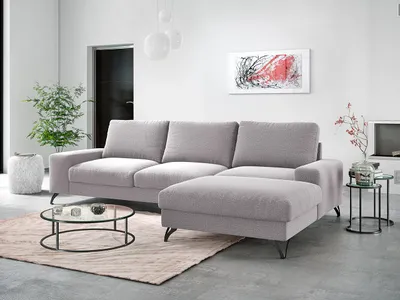 Obrázek produktu pro Rozkládací sedačka s úložným prostorem LANSING 1 - světlá šedá, pravý roh