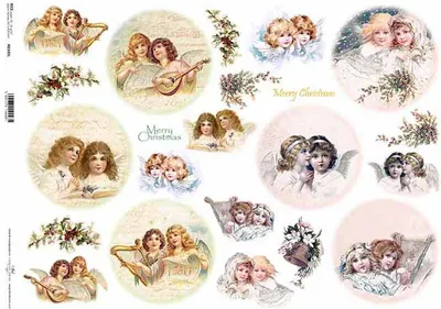 Immagine prodotto di ITD carta di riso decoupage tecnica artigianale tovagliolo di carta-R349L - A3 angelo di Natale