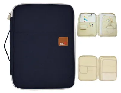 Produktbild von Dokumententasche A4 Reiseorganizer mit Reißverschluss, wasserdicht, 35x25x3cm, Dunkelblau