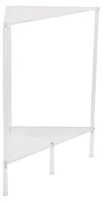 Produktbild von Transparenter dreieckiger Eckbeistelltisch aus Acryl – 2-stöckiges Regal / Beistelltisch / Präsentationsständer für Wohnzimmer, Schlafzimmer und Badez