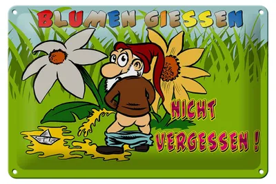 Produktbild von Blechschild Spruch 30x20cm Blumen giessen nicht vergessen