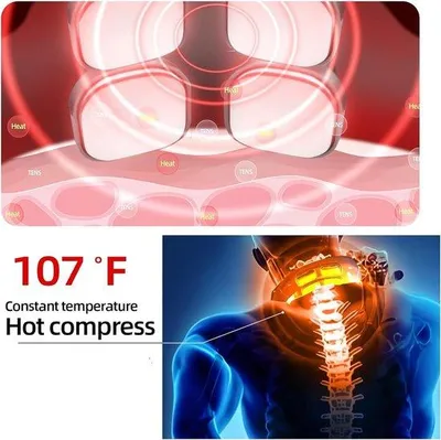 Obrázek produktu pro Masážní přístroj pro krk, 6 režimů, 9 úrovní intenzity - Teplotní terapie 42 °C - Ergonomický design