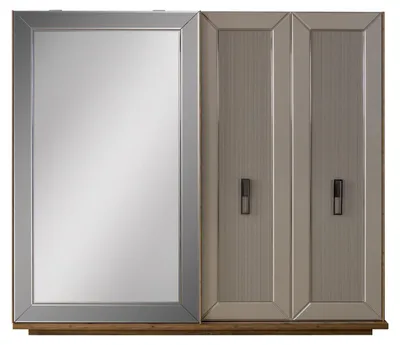 Produktbild von Kleiderschrank Garderobenschrank Schrank Spiegel Holzschrank Beige