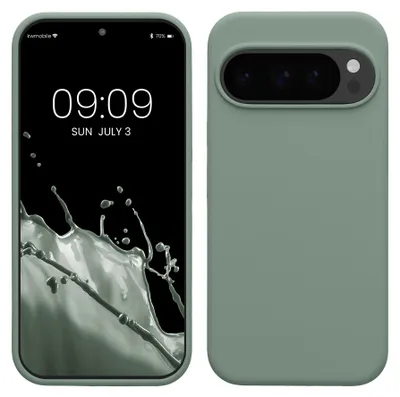 Produktbild von kwmobile Handyhülle für Google Pixel 10 / Pixel 10 Pro Hülle - Case Silikon - Kabelloses Laden - Schutzhülle Cover in Rainwashed Grün