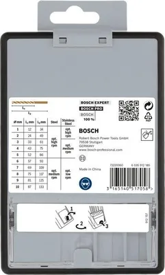 Produktbild von PRO Stainless Steel HSS-Co Spiralbohrer-Set, 10-tlg.