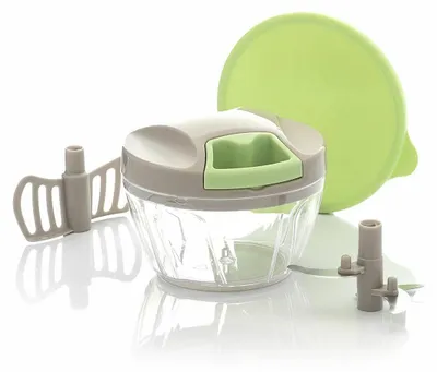 Produktbild von InnovaGoods - Manueller Mini-Zerkleinerer mit Seilzug Spinop, 400 ml Kapazität,