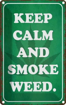 Produktbild von vianmo Blechschild 18x12 cm keep calm and smoke weed Yoga