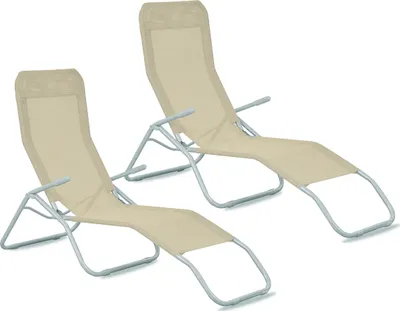 Obrázok produktu pre Aga 2x Záhradné lehátko SIESTA Béžové