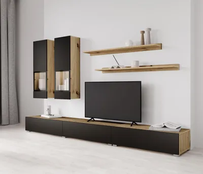 Produktbild von Meublorama HA-BAROS-24RCBM10*3C/75KG, Braun, Mitteldichte Faserplatte (MDF), 6 Regale, 4 Tür(en), 410 mm, 2700 mm