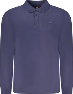 Produktbild von Elegantes Herren Langarmshirt in Blau mit Stickerei & Knöpfen
