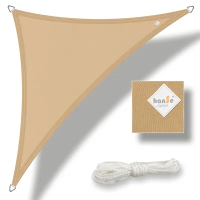 Produktbild von hanSe® Marken Sonnensegel 100% Polyester Dreieck 5x5x5 m Sand