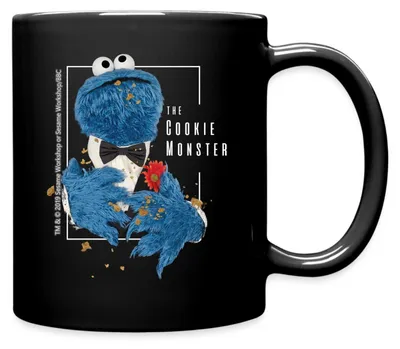 Produktbild von Spreadshirt Sesamstraße Krümelmonster The Cookie Monster Tasse Einfarbig, One size, Schwarz