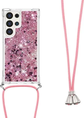 Produktbild von Samsung Galaxy S25 Ultra Hülle - Coverup Liquid Glitzer Back Cover mit Handykette - Roségold