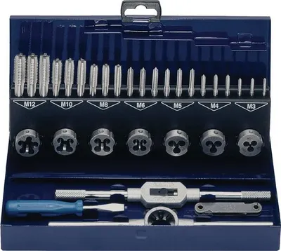 Produktbild von Gewindeschneidzeugsatz M3-M12 32tlg.HSS Metallkass.PROMAT