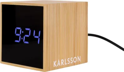 Produktbild von Karlsson - Wecker Mini Cube - Bambus - 6,3x6,3cm