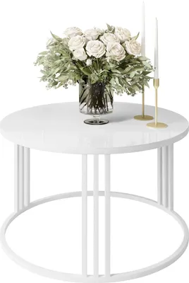 Produktbild von Runder Couchtisch LORI GLASS, Weiß/ Weißes Glass