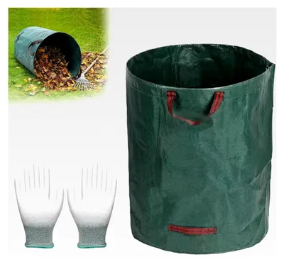 Produktbild von Gartensack für Gartenabfälle, stabiler 120L Laubsack mit Griffen