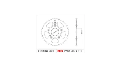 Produktbild von Rk Kettenrad 520 39z Stahl silber