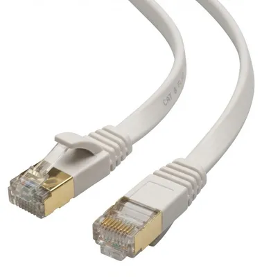 Image de Câble Câble patch CAT 8 pour réseau, LAN et Ethernet 1m blanc