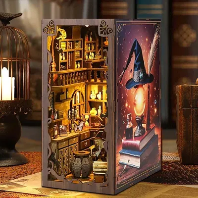 Produktbild von DIY Book Nook Magische Zaubertränke - 3D-Puzzle - 308 Teile - Miniaturhaus - mit LED-Licht