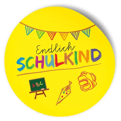 Produktbild von itenga 24x Sticker Endlich Schulkind GELB - Schulanfang
