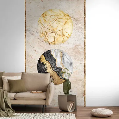 Produktbild von Profhome 398501-GU Fotovliestapete Marmoroptik matt beige gold schwarz 1,59 m x 2,8 m
