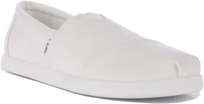 Produktbild von Toms Alpargata Fwd Herren Recycelte Baumwolle Vegane Schlupf Auf Turnschuhe Weiß – 10,5 Großbritannien - 44,5 EU - 11,5 US / Weiß