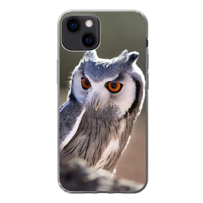 Produktbild von MuchoWow® Handyhülle Schutzhülle Hülle für iPhone 13 Eule - Makro - Tier Silikon Softcase Handy Hülle - Karteninhaber