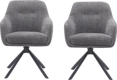 Produktbild von Armlehnstuhl >Avola< (2er-Set) Federkern, Drehfunktion, graphit - 57x87x65 (BxHxT)