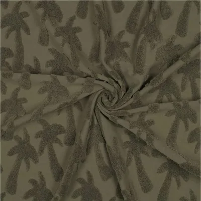 Produktbild von Jacquard-Frottee Palme ab 0,5m x 155cm unifarben Baumwolle Frotteestoff Farbwahl