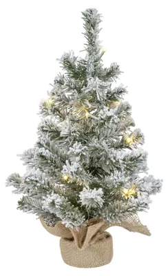 Obrázok produktu pre Miniatúrny vianočný stromček so snehovým efektom a osvetlením, 45 cm, umelý, značka Kaemingk