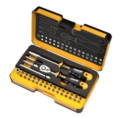 Produktbild von XL-Strongbox "R-GO 36" 1/4" 36-tlg. SL/HEX/PH/PZ/TORX®/SQ/SPANNER/BH/MS