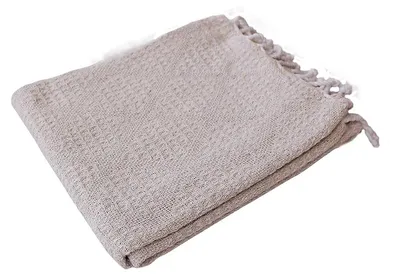 Image de Plaid a franges effet tricot Dune