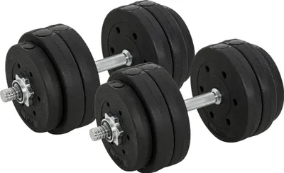 Produktbild von Fortuna Lai Kurzhantel Set 30KG Hantelset mit Hantelscheiben für Zuhause & Fitnessstudio, Stahl PolyurethanSchwarz, ideal für Krafttraining
