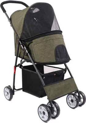 Produktbild von Purpurra – Haustierbuggy mit Sicherheitsgurt, grün