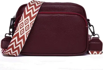 Produktbild von Damen Umhängetasche Echtes Leder Crossbody Bag mit breitem Schultergurt