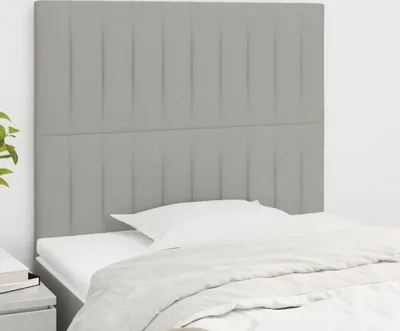 Produktbild von The Living Store Kopfteile 2 Stk. Hellgrau 100x5x78/88 cm Stoff