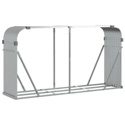 Zdjęcie produktu dla vidaXL Wiata na drewno opałowe srebrna 180x45x100 cm Stal ocynkowana