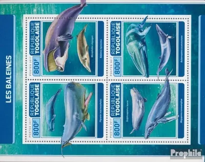 Produktbild von Briefmarken Togo 2017 Mi 8209-8212 Kleinbogen (kompl. Ausgabe) postfrisch Wale