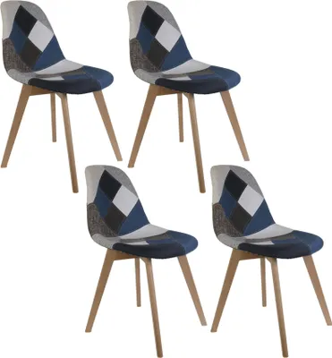 Image de Lot de 4 Chaises - HOME DECO FACTORY - Patchwork - Multicolore